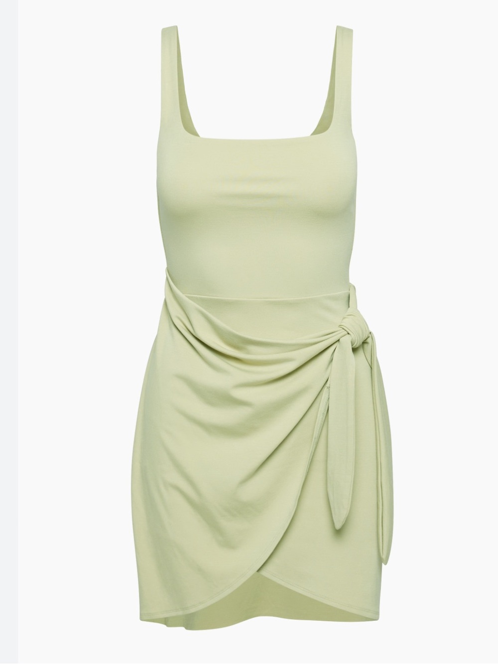 Wilfred Aritzia Saturn Tie-Waist Mini Dress in Light Green